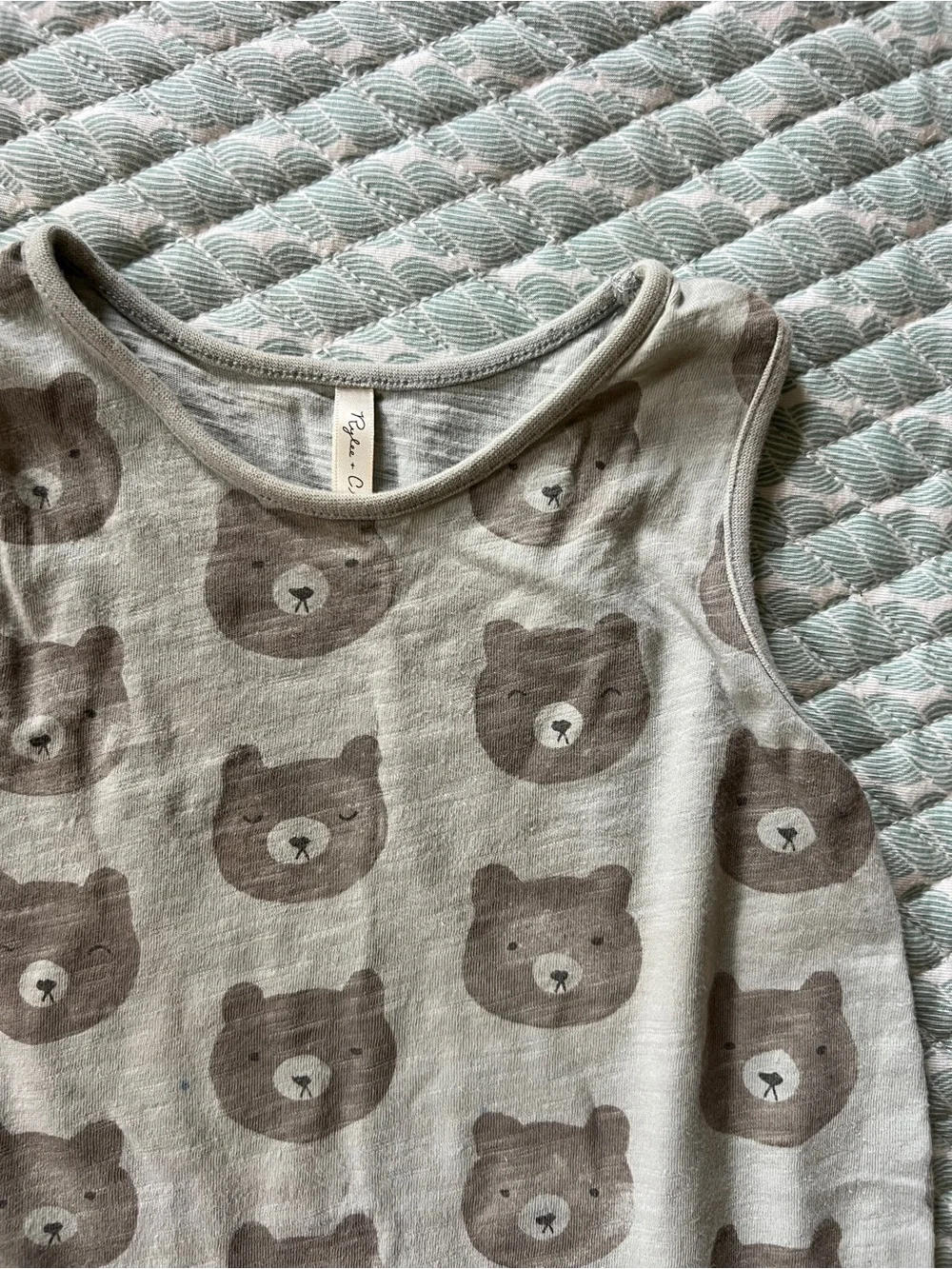 Rylee + Cru Bear Print Sleeveless Romper